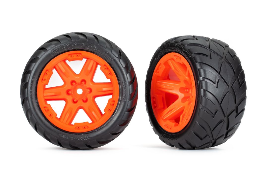 Traxxas Tires & wheels 2.8" RXT Orng Whls Anaconda Tires 2WD Frt – image 1