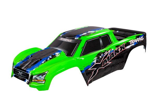 Traxxas Body, X-Maxx, green (painted, decals applied) (assembled – image 1