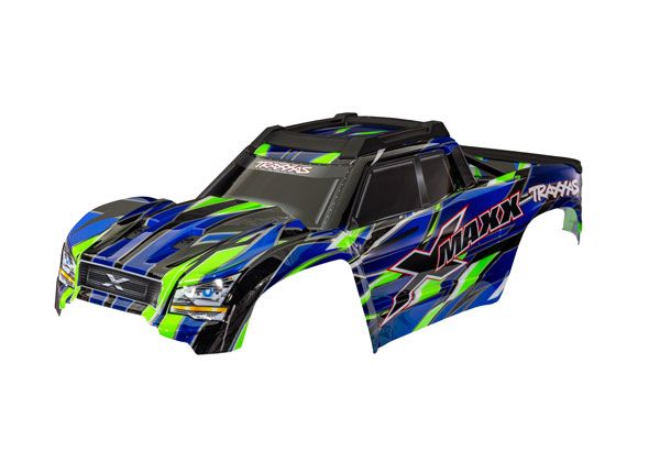 Traxxas Body, X-Maxx, green (painted, decals applied) – image 1