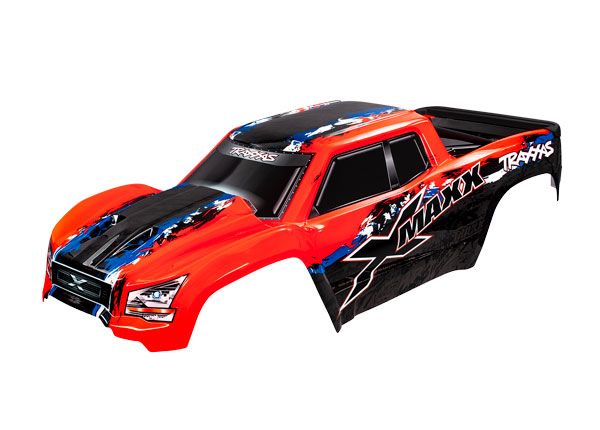 Traxxas Body, X-Maxx, red (painted, decals applied) (assembled – image 1