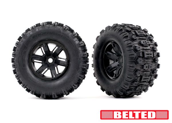 Traxxas Premount X-Maxx Black Wheels with Sledgehammer Belted(2) – image 1
