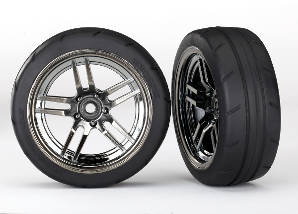 Traxxas Tires and wheels, glued chrome, 1.9" Response tires (F) – image 1