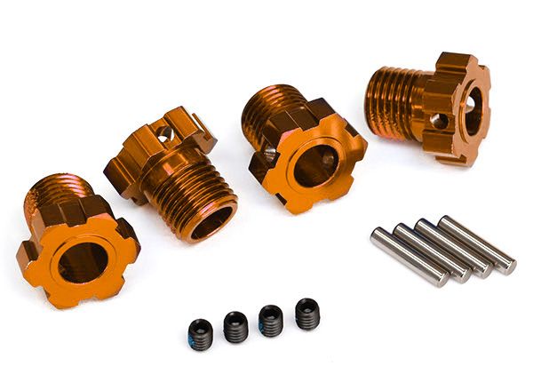 Traxxas Wheel hubs, splined, 17mm (orange-anodized) (4) – image 1