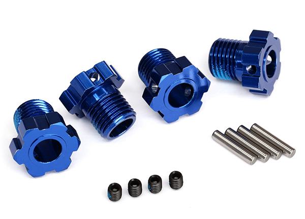 Traxxas Wheel hubs, splined, 17mm (blue-anodized) (4) – image 1