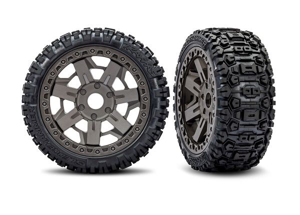 Traxxas Premount 3.0" Sledgehammer belted on Gray wheels (2) – image 1