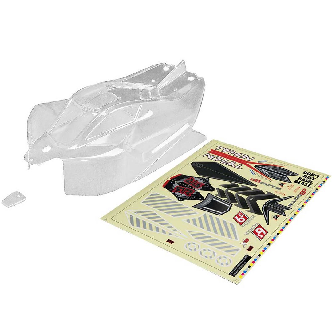 Arrma AR406106 Body with Decals Typhon 6S BLX - Clear – image 1
