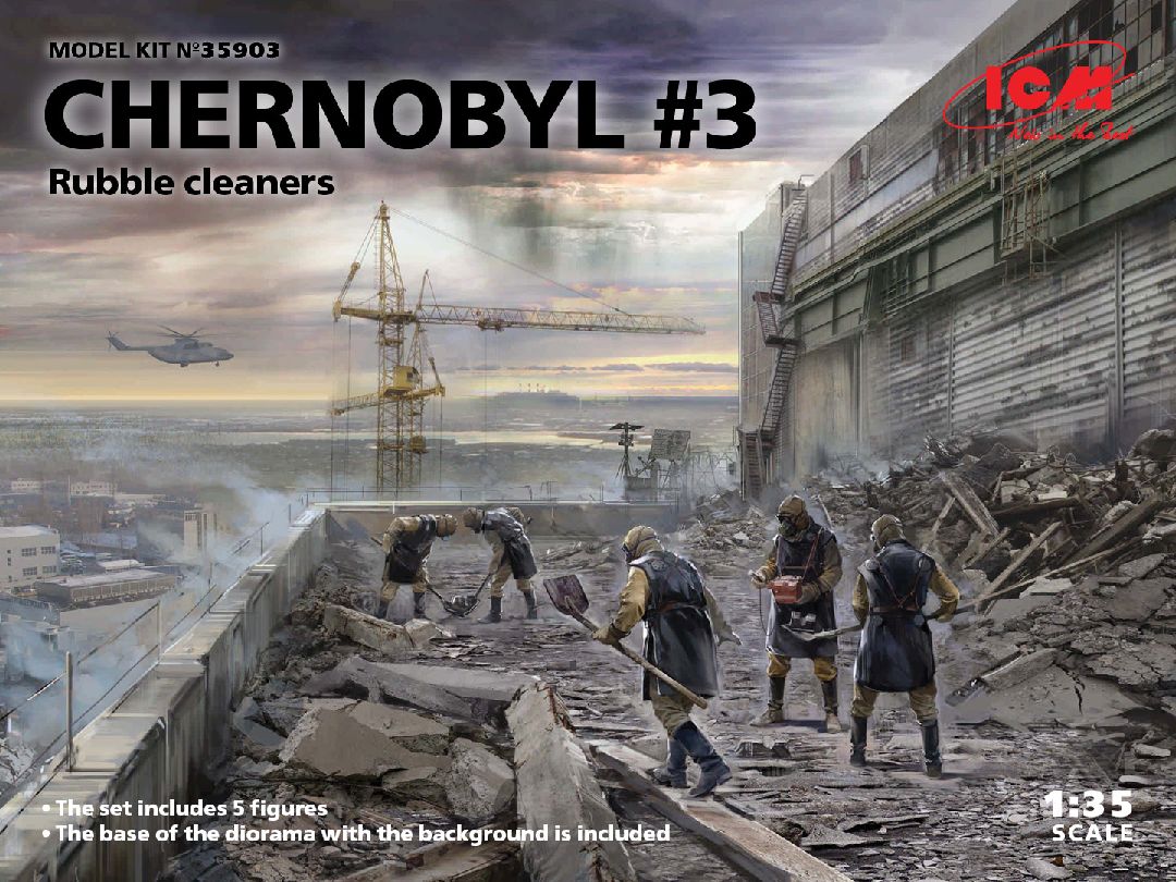 ICM 1/35 Chernobyl#3. Rubble cleaners (5 figures) – image 1