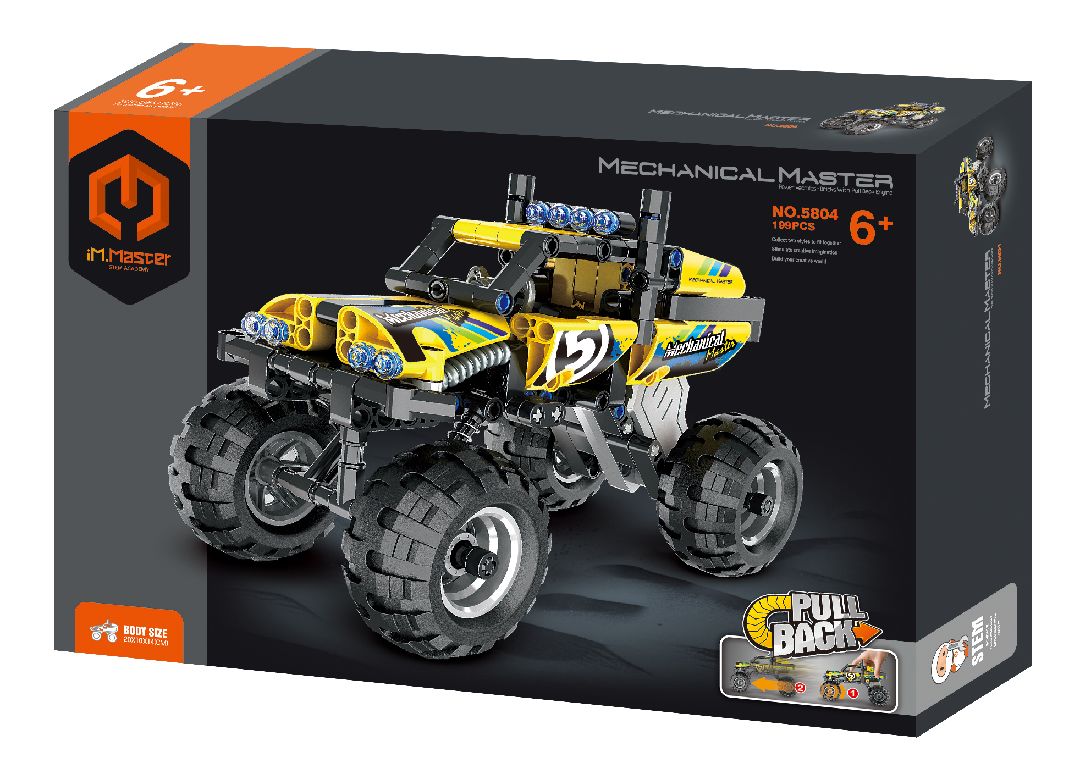 iM.Master Pull Back Off-Road Vehicle - Yellow - 199 pcs – image 1