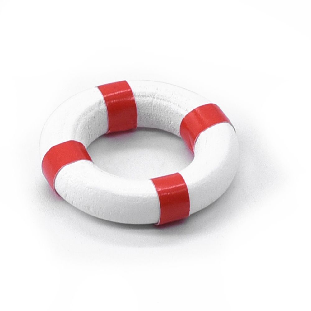 Hobby Details Mini Beach Lifebuoy Decorations for 1/24 (1)(Red) – image 1