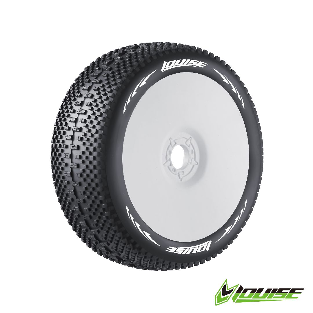 Louise R/C B-Sharp 1/8 Buggy on White Wheels (2) – image 1