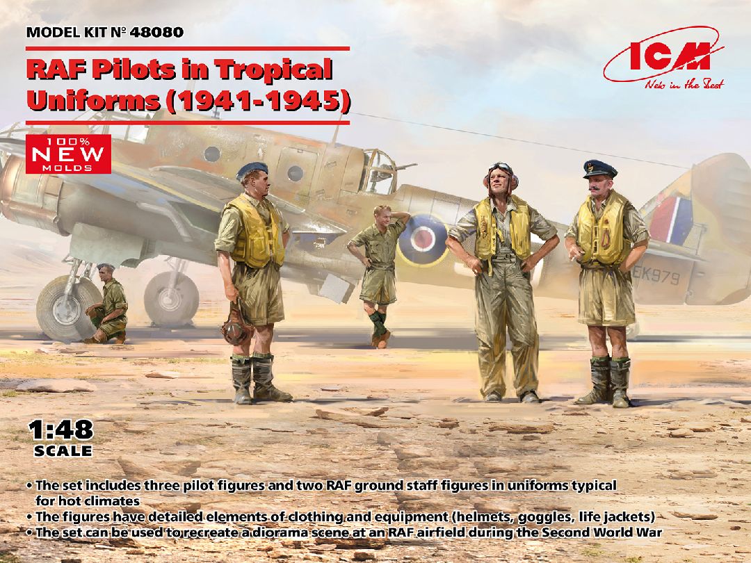 ICM 1/48 RAF Pilots in Tropical Uniforms (1941-1945) – image 1