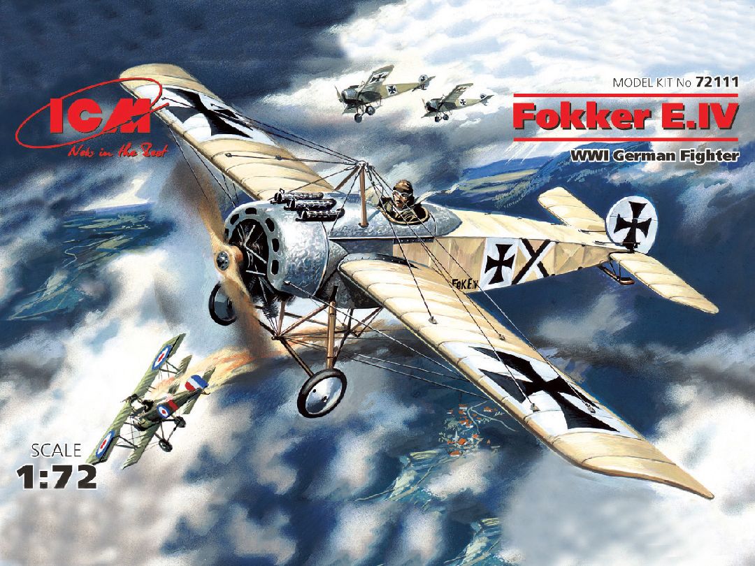ICM 1/72 Fokker E.IV, WWI German Fighter – image 1