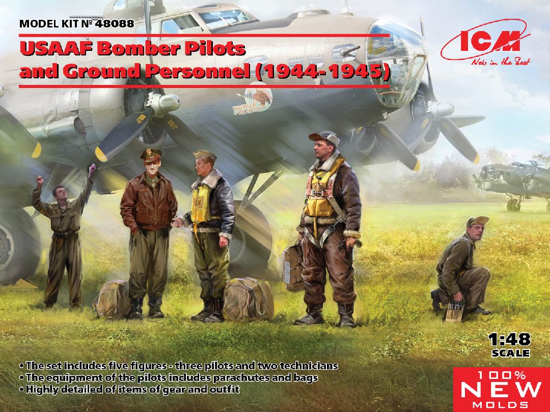 ICM 1/48 USAAF Bomber Pilots and Ground Personnel (1944-1945) – image 1