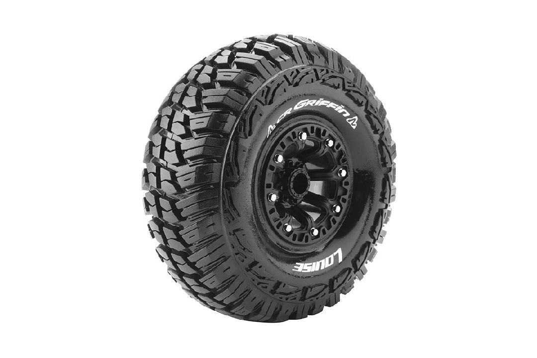 Louise R/C CR-Griffin 2.2"-12mm Hex on Black Wheels 5.9" OD (2) – image 1