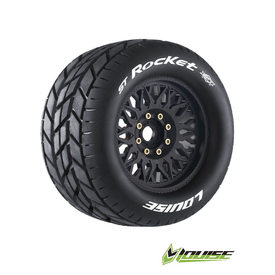 Louise R/C ST-Rocket 3.8" Removable Hex Black Whls 6.2" OD(2) – image 1