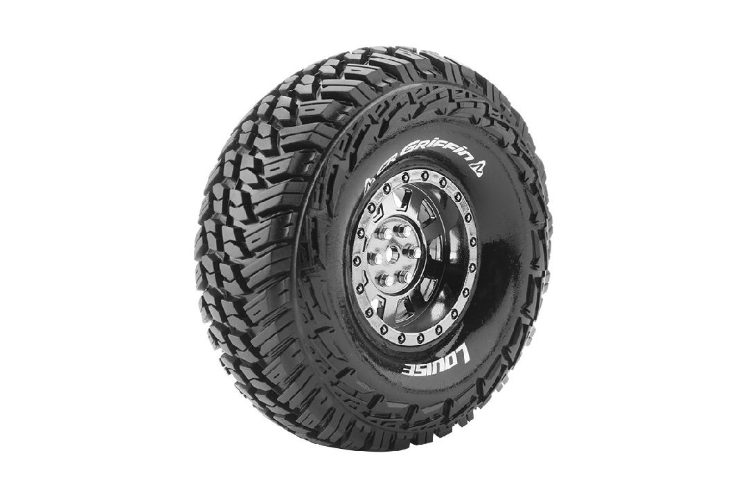 Louise R/C CR-Griffin 1.9" 12mm Hex Black/Chrome Whls 4.7" OD(2) – image 1