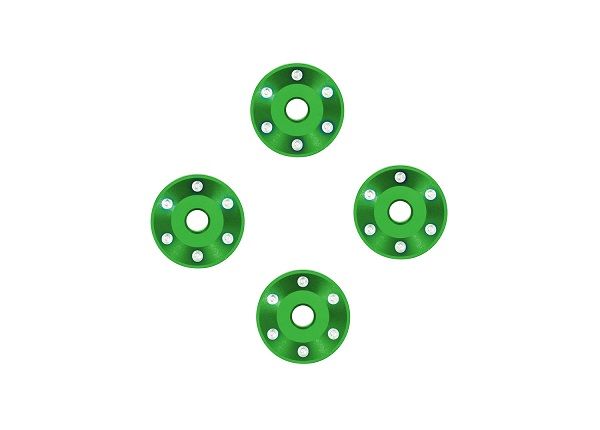Traxxas Wheel washers, machined aluminum, green (4) – image 1