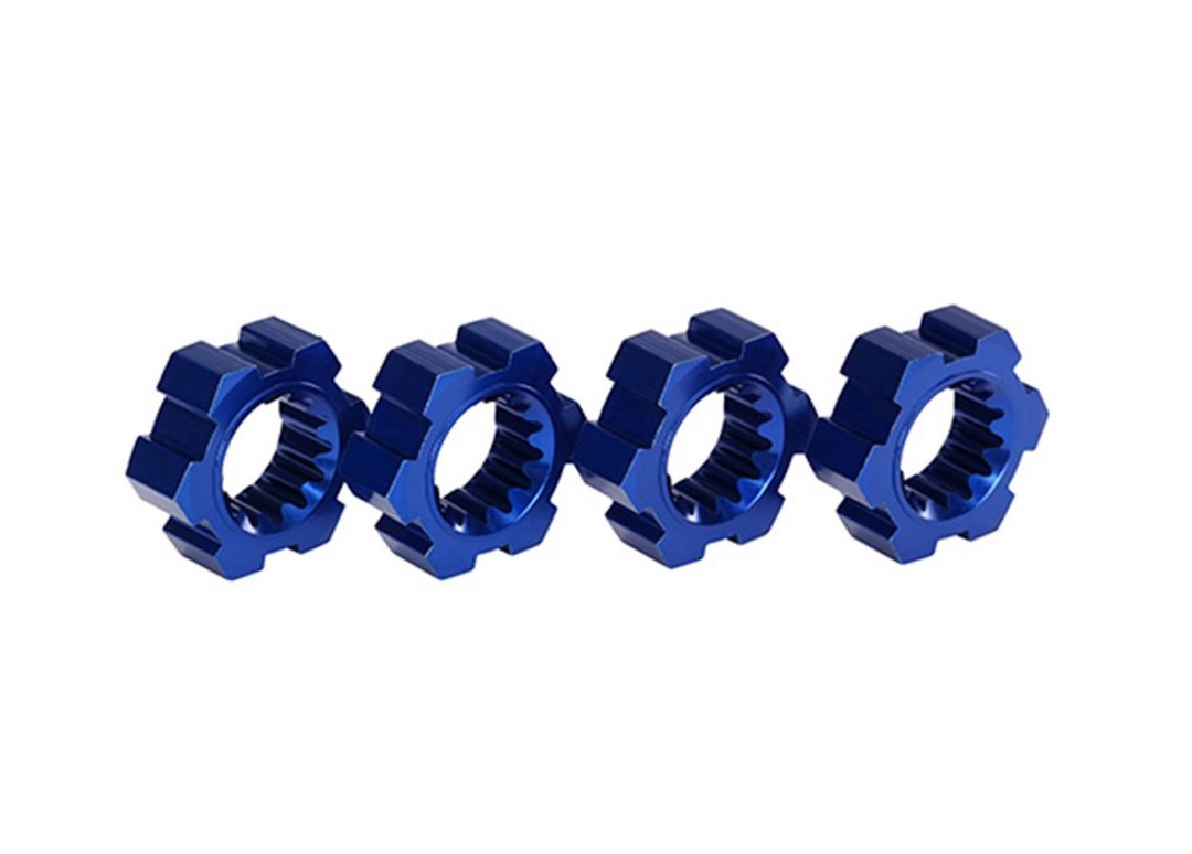 Traxxas Wheel hubs, hex, aluminum (blue-anodized) (4) – image 1