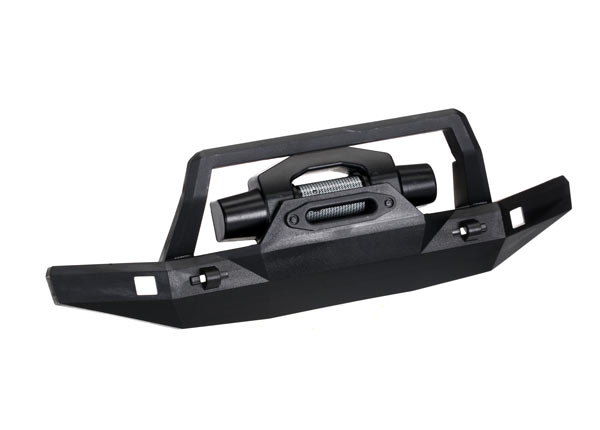 Traxxas Bumper, front (178mm wide)/ winch/ 2.6x8 BCS (1) – image 1
